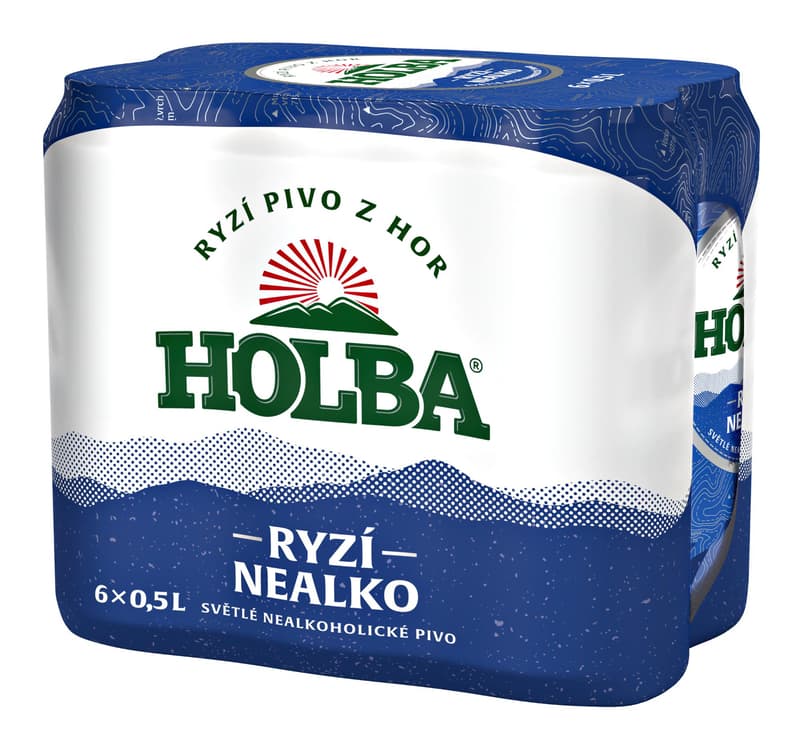 Holba Ryzí nealko Nealkoholické pivo plech (6×0,5 l)