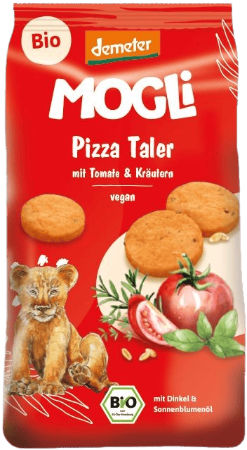 MOGLi organic pizza crackers with tomatoes and herbs 125 g with Demeter certification