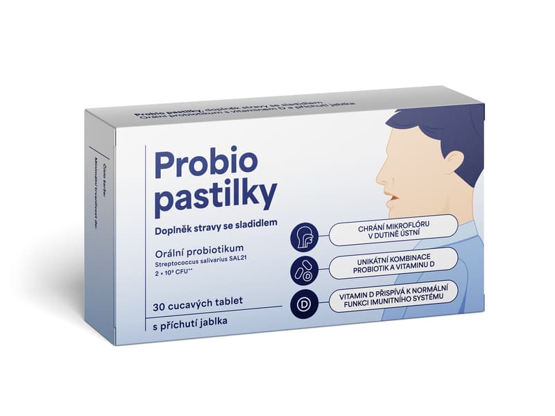 Probio pastilky s přích.jablka 30 cucavých tablet
