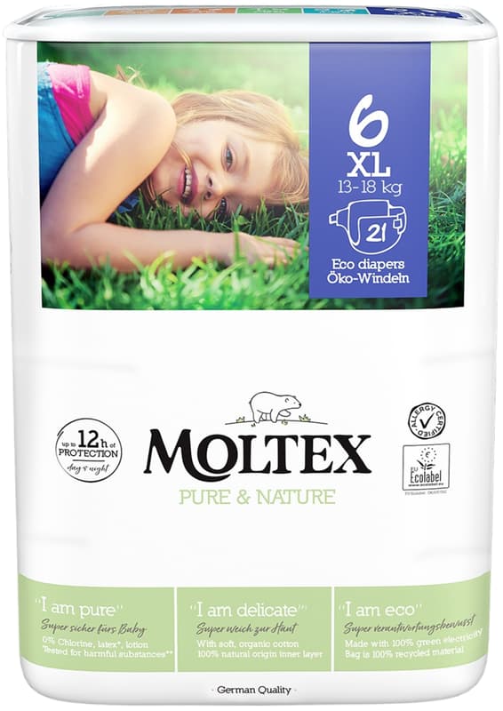 Moltex Pure & Nature EKO Plenky XL 13–18 kg (velikost 6)
