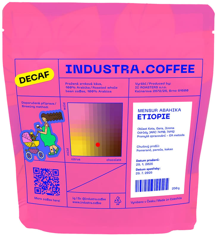 Industra.Coffee Colombia El Placer filter/espresso decaffeinated whole bean coffee