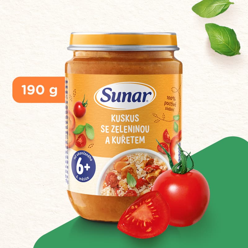 Sunar baby food couscous with vegetables and chicken 6m+, 190g