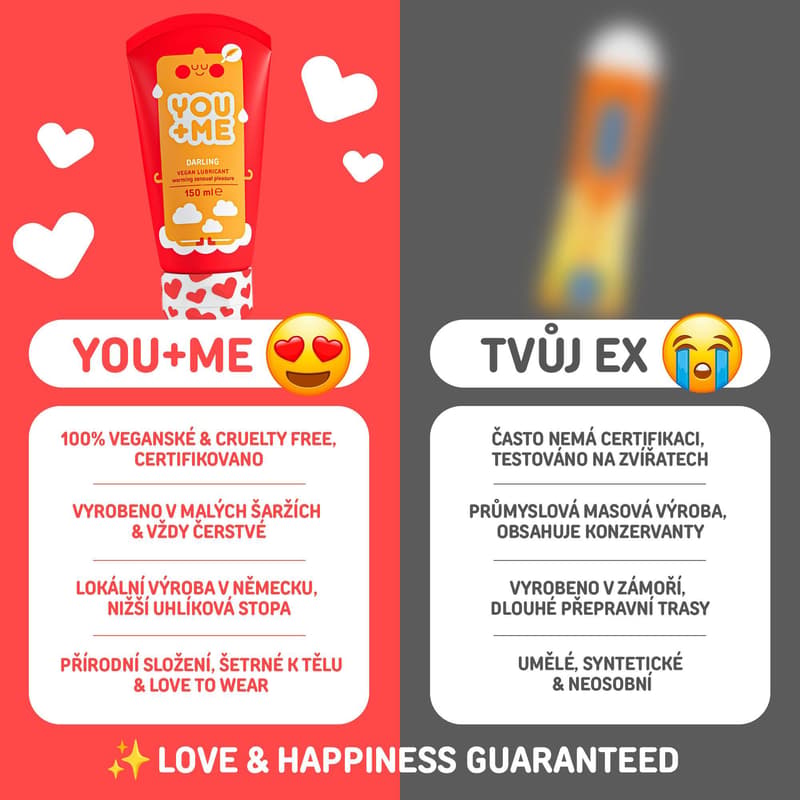 You+Me Darling Vegan lubrikant s hřejivým uvolňujícím účinkem