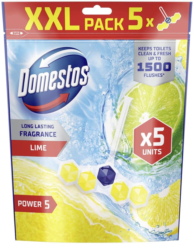 Domestos Power 5 Lime WC blok (5×50 g)