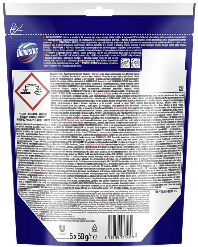 Domestos Power 5 Unicorn WC blok (5×50 g)