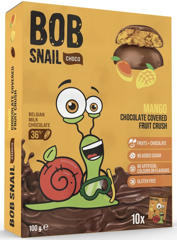 Šnek Bob Ovocná pochoutka v čokoládě mango