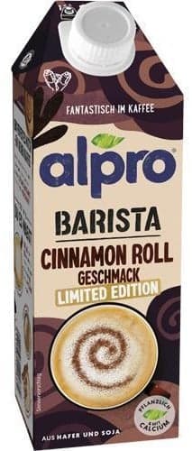 Alpro Barista Oat and soy drink with cinnamon roll flavor