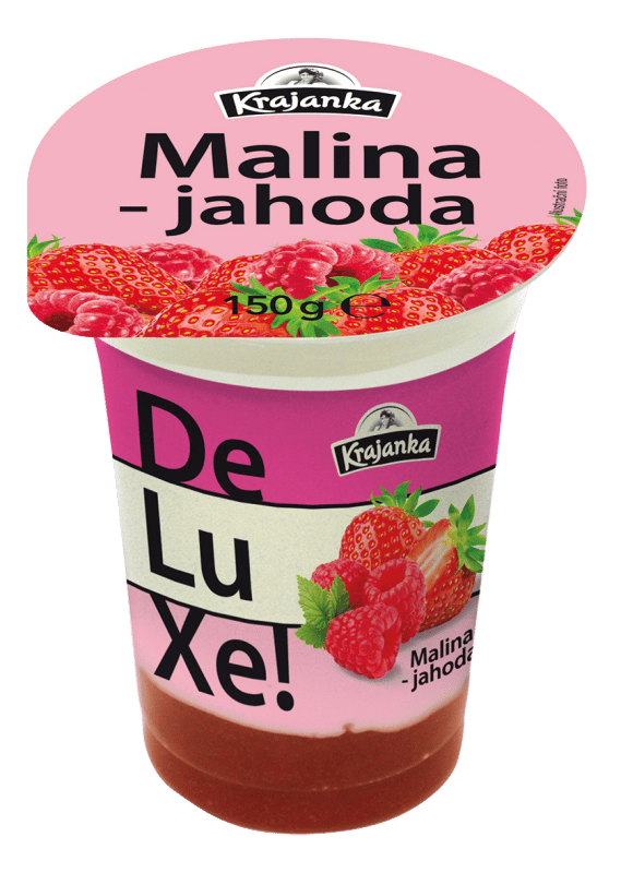 Krajanka DeLuXe creamy yoghurt raspberry and strawberry