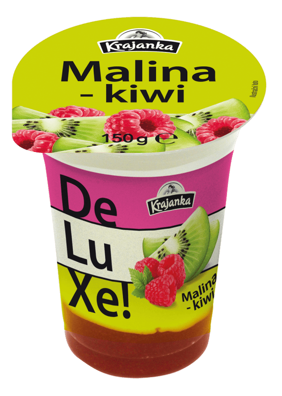 Krajanka DeLuXe creamy yoghurt raspberry and kiwi