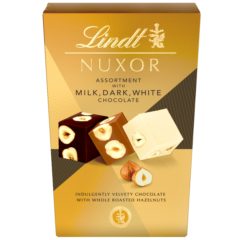 Lindt Bonboniéra Nuxor – mix mléčné, hořké a bílé čokolády