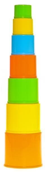 7pcs of plastic stacking cup in net