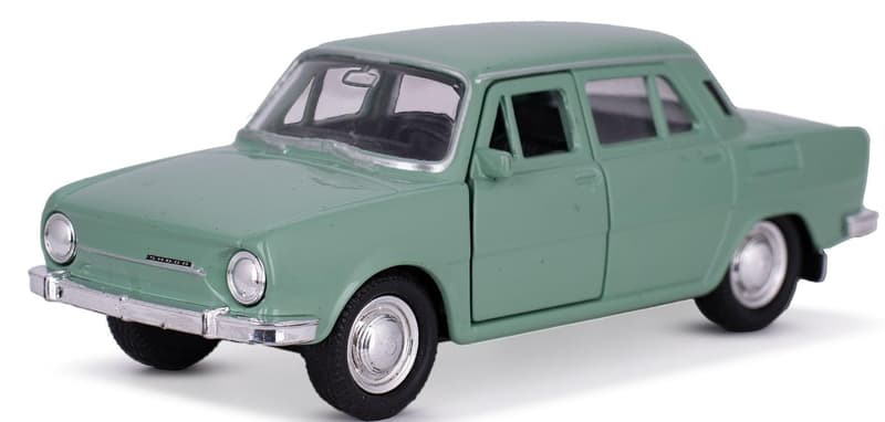 3asstd color (light gree,creamy,light blue) 12cm die cast pull back Škoda 100 in WBX