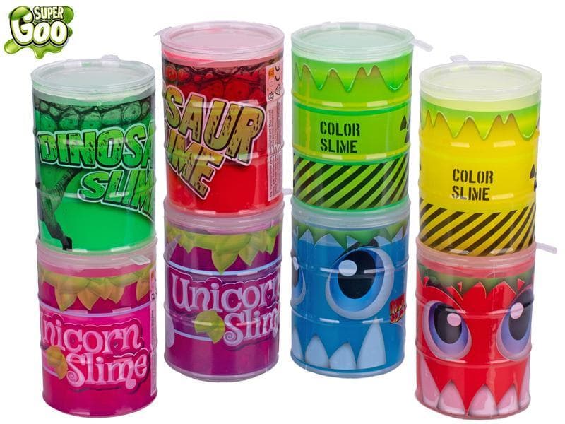 Super Goo 4asstd 2asstd color 7,5cm slime in plastic barrel