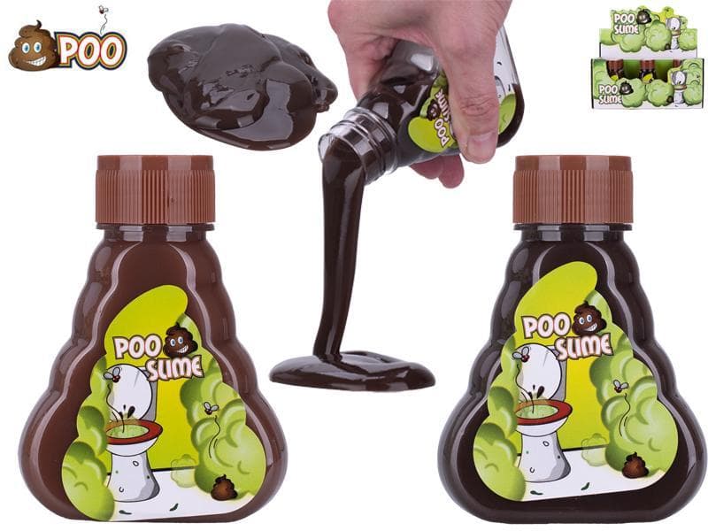 POO 2asstd color (bright brown,dark brown) 10,5cm 140g of brown slime in plastic tube 12pcs in DBX