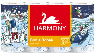 Harmony Soft White Bob a Bobek toilet paper 3-ply, 8 pcs