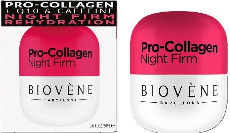 Biovène Night Rehydration Cream with Collagen, Q10, Caffeine and Organic Rosehip