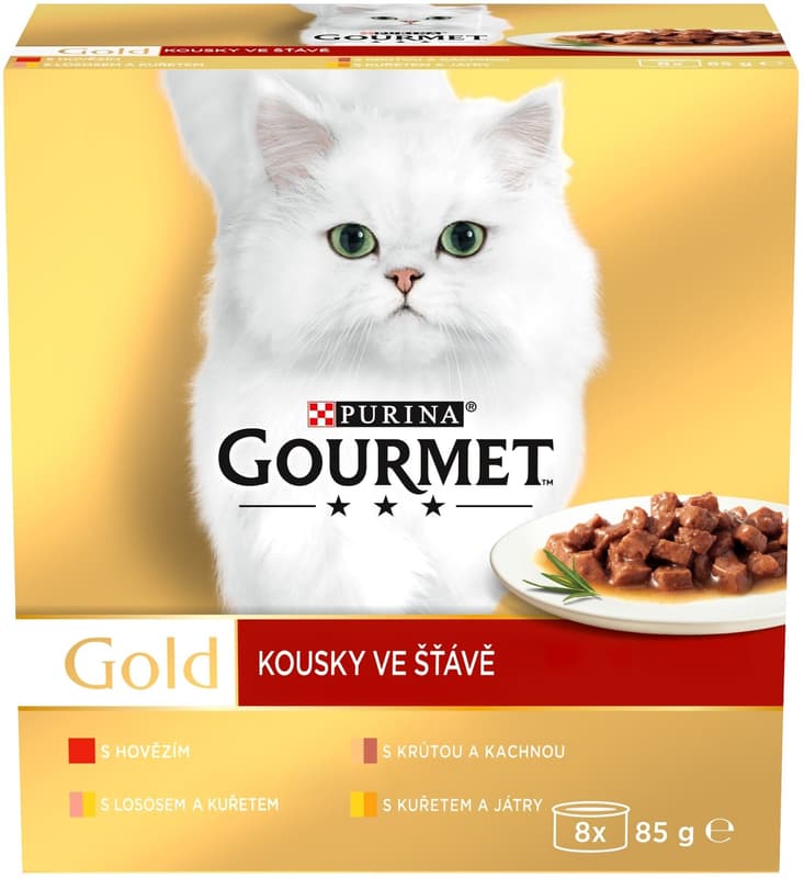 GOURMET Gold Multipack beef/turkey with duck/salmon with chicken/chicken with liver in gravy