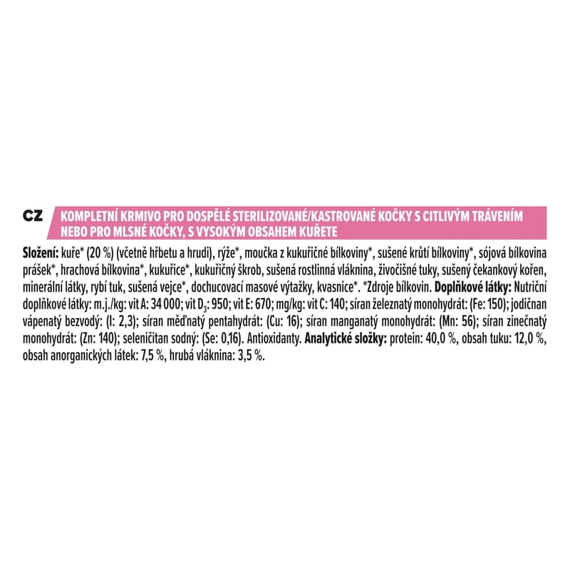 Pro Plan Adult Sterilised Delicate Digestion kuře granule pro kočky
