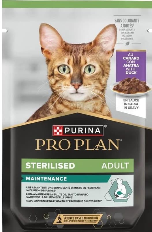 PRO PLAN Sterilised Maintenance pouch for cats duck in gravy 85 g