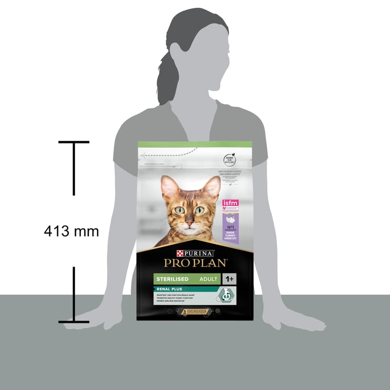 PRO PLAN Adult Sterilised Renal Plus granules for cats turkey 3 kg