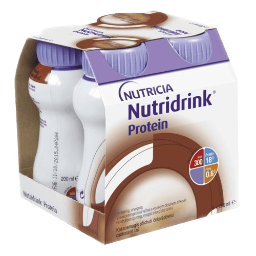 NUTRIDRINK PROTEIN S PŘÍCHUTÍ ČOKOLÁDOVOU perorální roztok 4X200ML