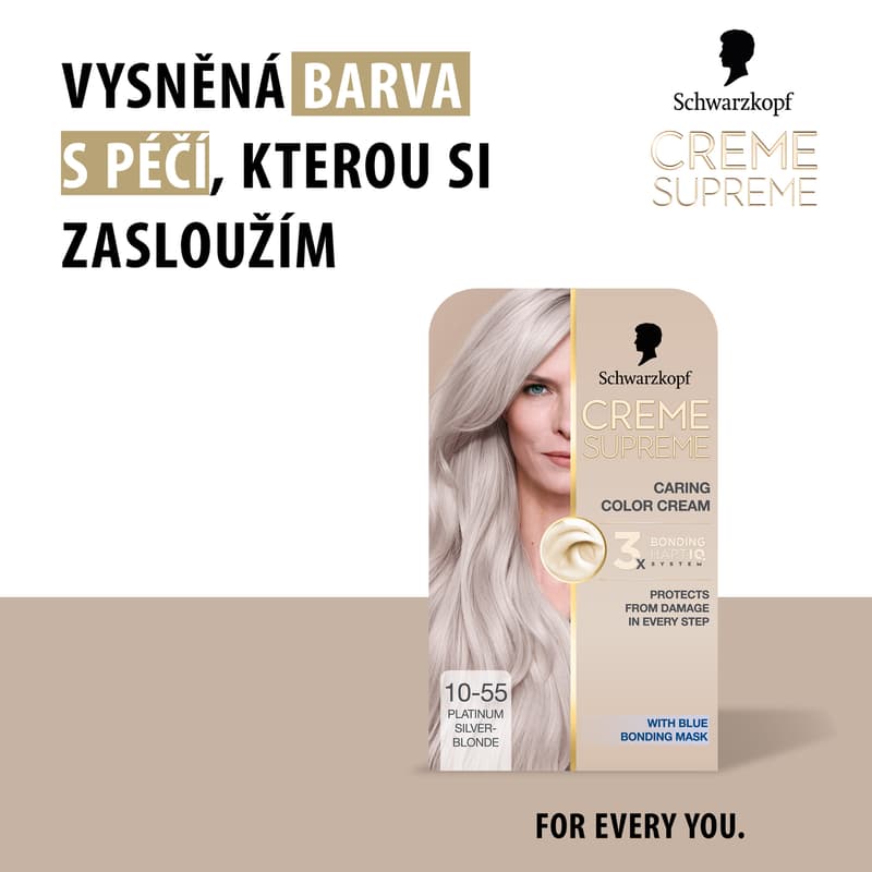 Schwarzkopf Creme Supreme barva na vlasy chladná stříbrná blond 10-55