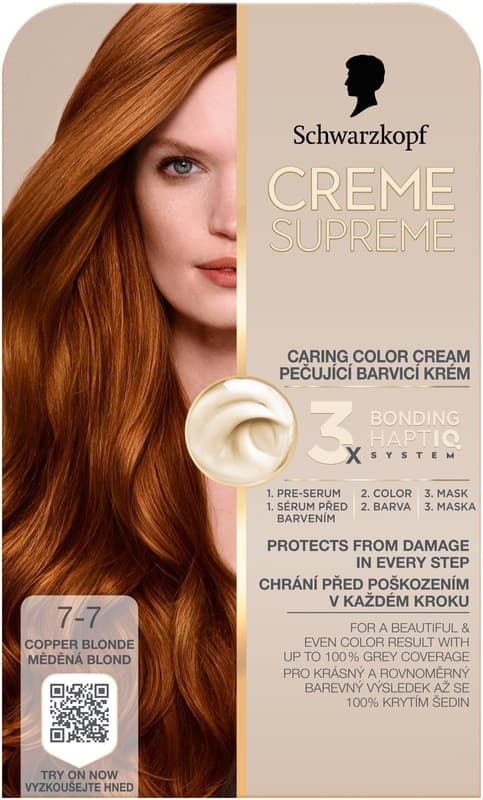 Schwarzkopf Creme Supreme barva na vlasy měděná blond 7-7