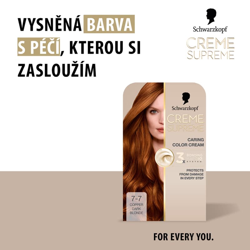 Schwarzkopf Creme Supreme barva na vlasy měděná blond 7-7