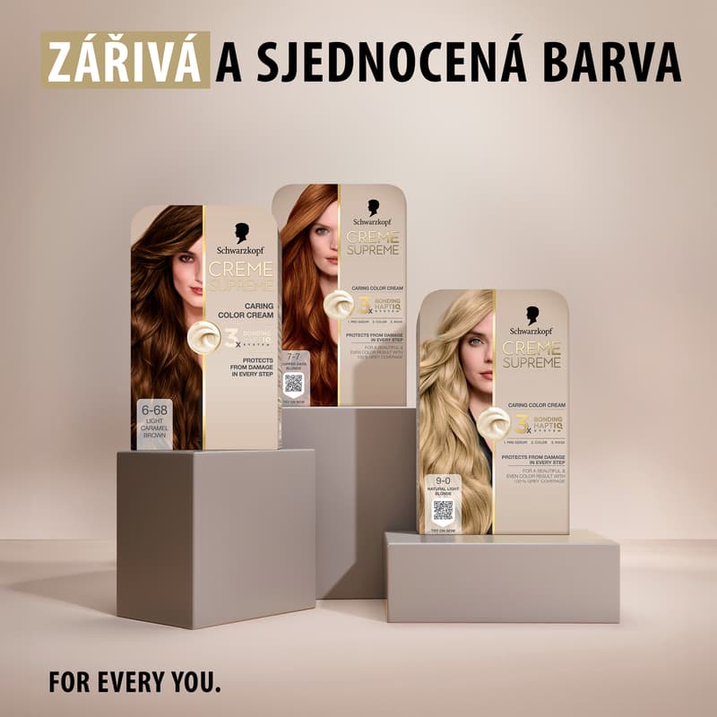 Schwarzkopf Creme Supreme barva na vlasy tmavá karamelová blond 6-68