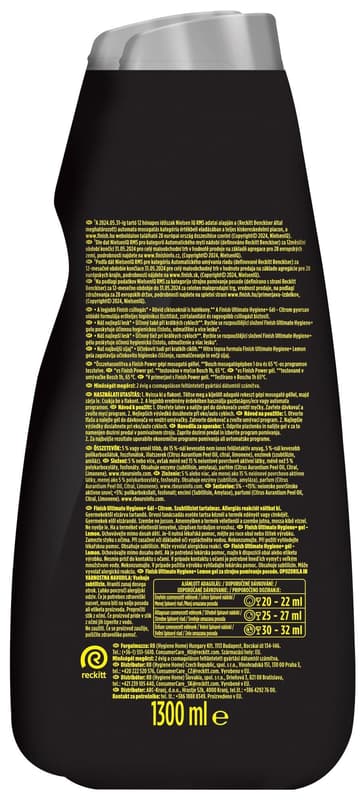 Finish Ultimate Hygiene+ gel – Lemon 2x650ml