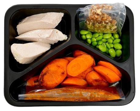 Chicken breast with roasted carrots and bbq sauce