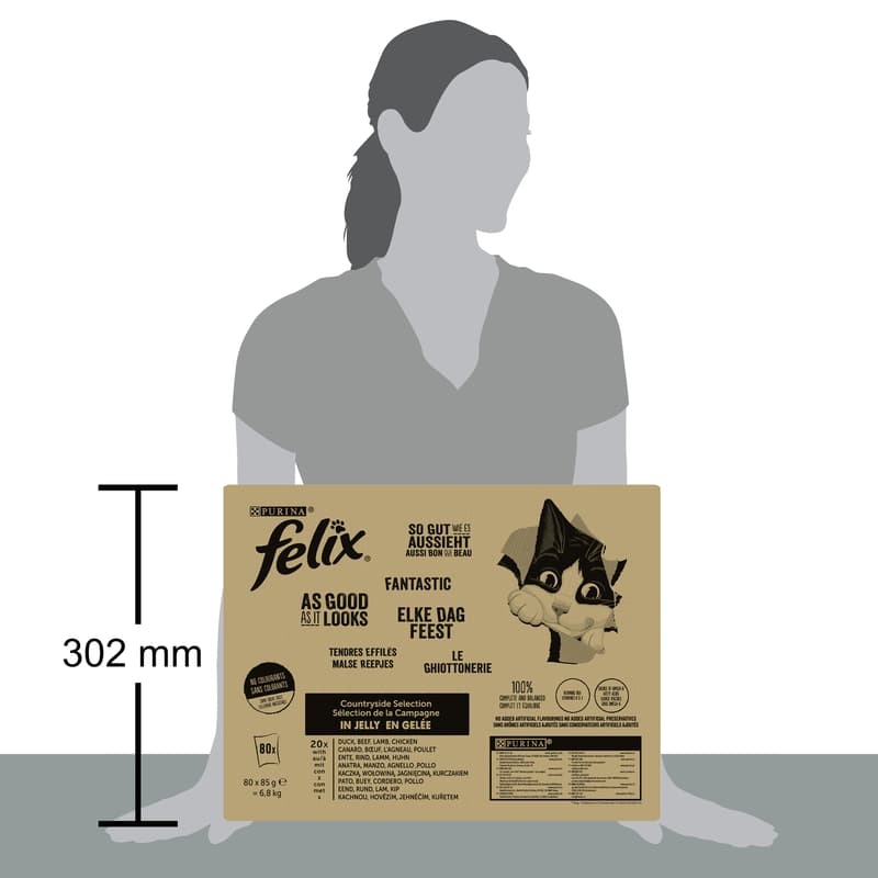 Felix Fantastic kapsičky pro kočky kachní, hovězí, jehněčí a kuřecí v želé 80×85 g