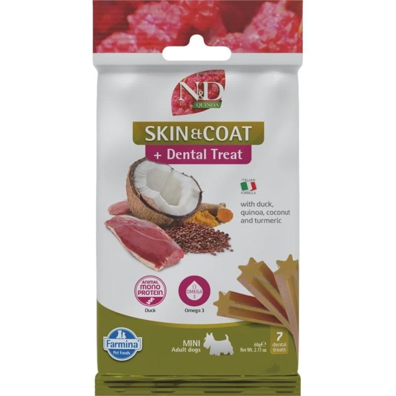 N&D QUINOA Dog Dental Snack Skin & Coat Duck Mini