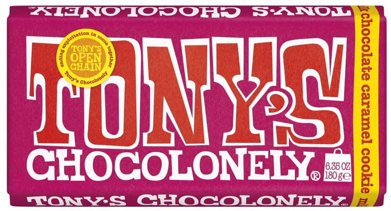 Tony's Mléčná čokoláda s kousky karamelu a sušenek