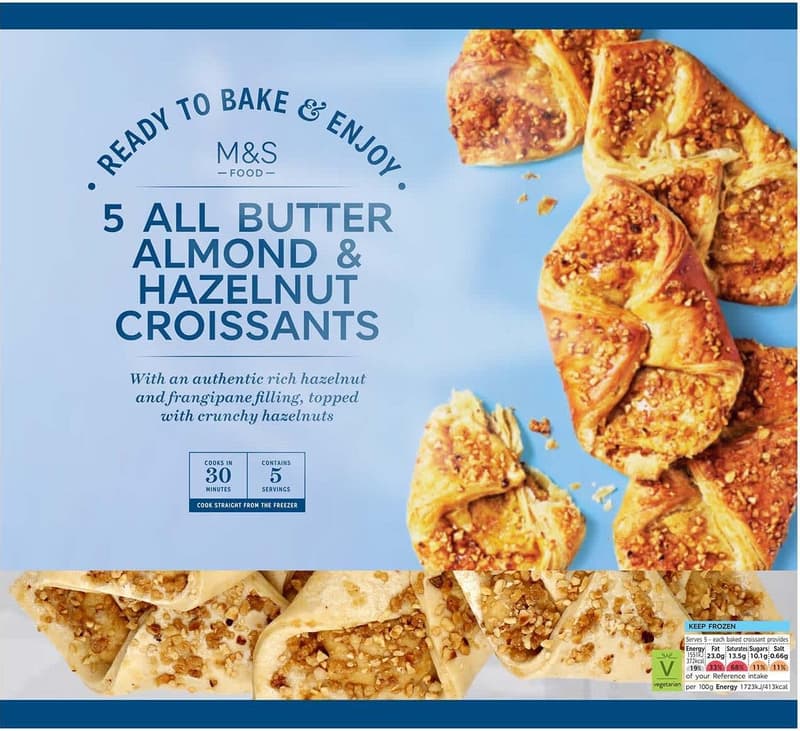 Marks & Spencer Food 5 All Butter Almond & Hazelnut Croissants