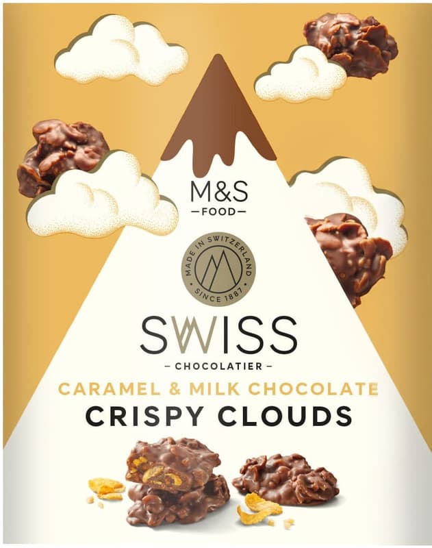 Marks & Spencer Mléčná čokoláda s mandlovým nugátem se slaným karamelem a kukuřičnými lupínky