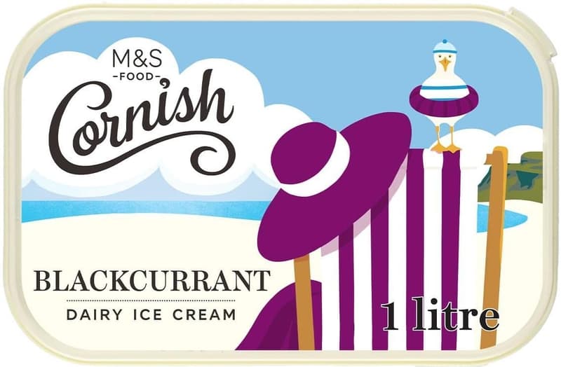 Marks & Spencer Food  Cornisch 1L Blackcurrant ice-cream
