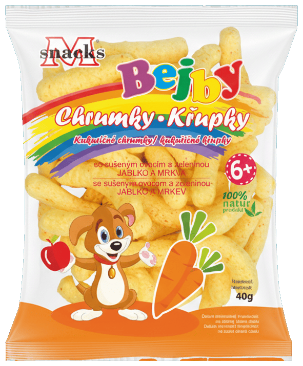 M Snacks Baby corn puffs apple-carrot 40g