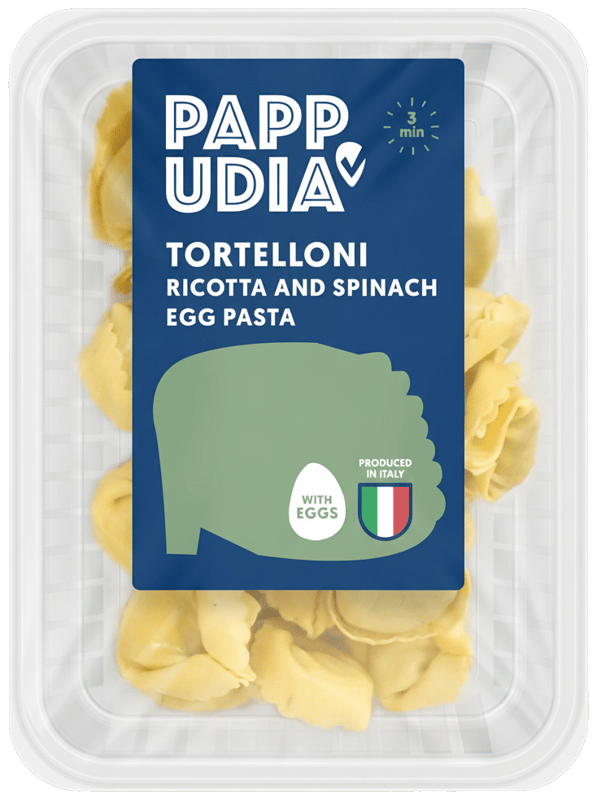 Pappudia Tortelloni ricotta and spinach egg pasta