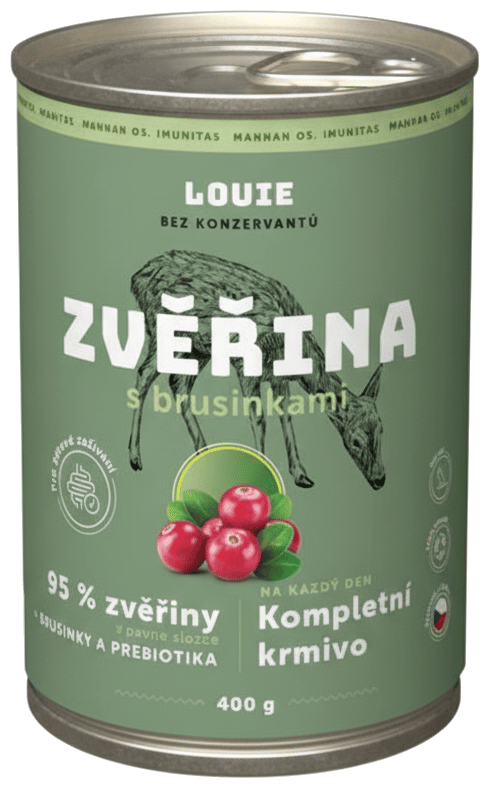 LOUIE canned dog food - Venison with cranberries 400 g