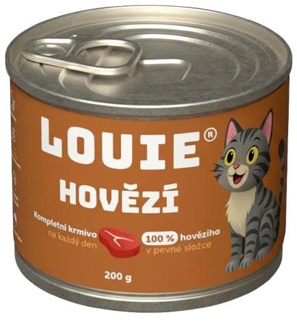 Louie Kompletní krmivo 100 % hovězí s prebiotiky pro kočky