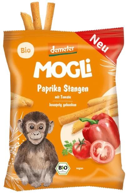 Mogli BIO Křupavé tyčinky s paprikou a rajčaty