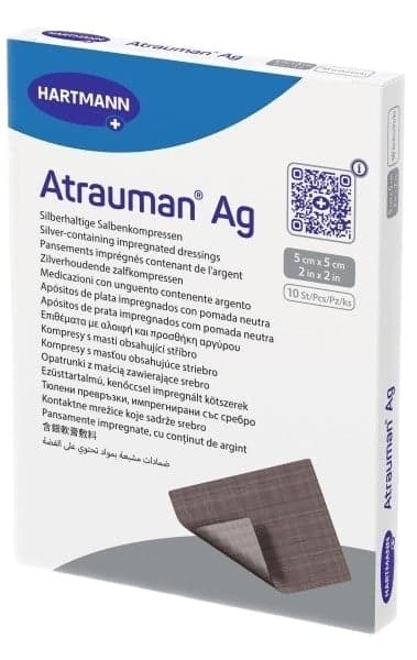 KRYTÍ S MASTÍ A STŘÍBREM ATRAUMAN AG 5X5CM,10KS
