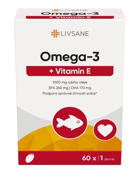 LIVSANE Omega-3 + Vitamin E tob.60