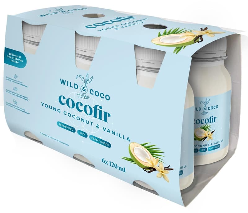 Wild & Coco BIO Cocofir Young coconut and vanilla (6×120 ml)