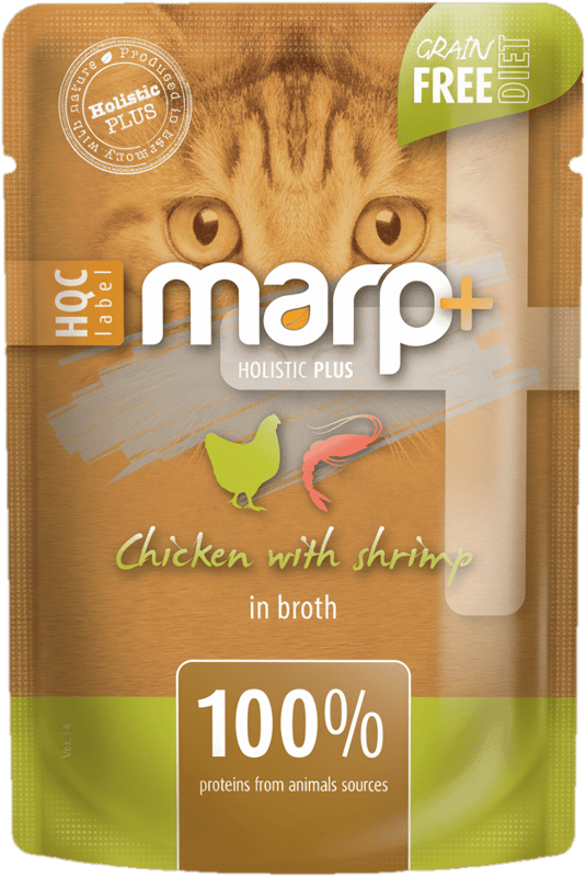 Marp Holistic Plus kapsička pro kočky – kuře s krevetami ve vývaru