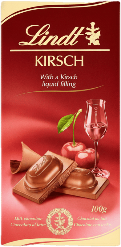 Lindt Mléčná čokoláda s třešňovou náplní