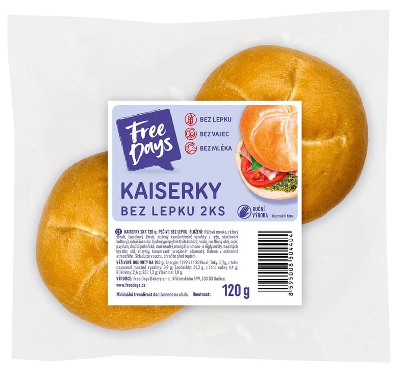 Free Days Gluten-free kaiser rolls, 2 pcs