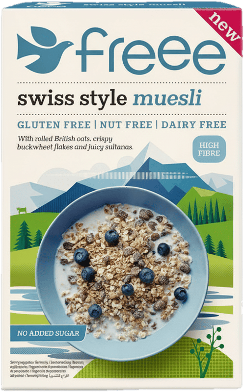 Freee Swiss-style muesli without gluten, milk, and nuts