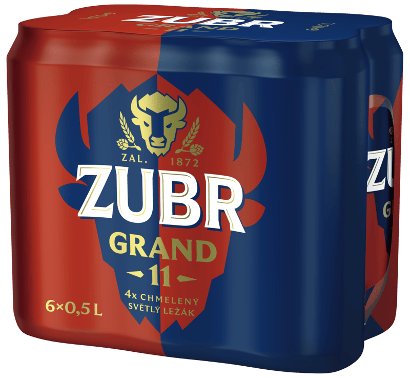 Zubr Grand 11 Světlý ležák plech (6×0,5 l)